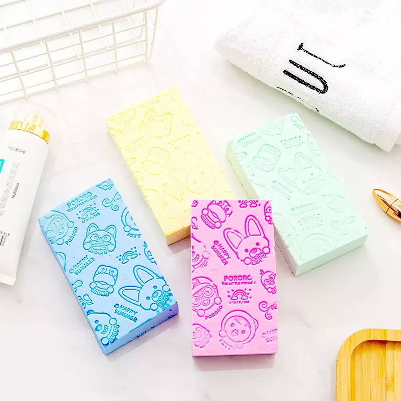 卡通搓澡海绵儿童高密度印花免搓洗澡巾家用洗澡搓灰搓泥搓背神器