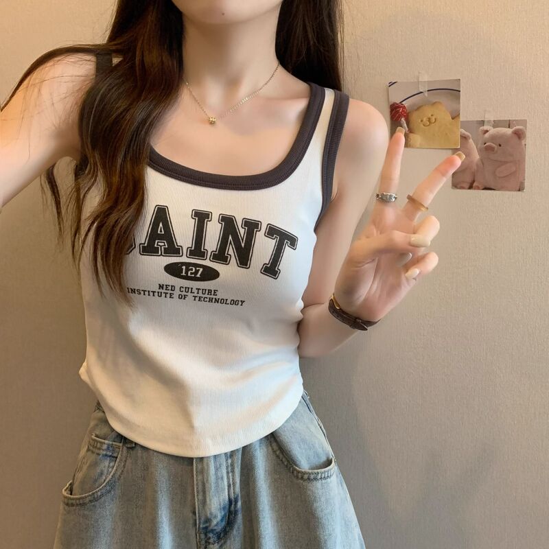 大码纯欲风内搭吊带背心女2025夏季新款宽松胖mm无袖辣妹外穿上衣|undefined