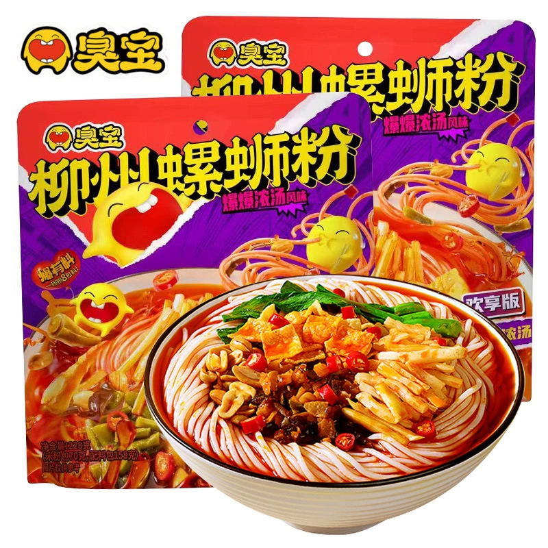 Рисовая лапша со стinky улиткой, 228 г. Рисовая лапша со улиткой Лиучжоу. Рисовая лапша со улиткой Гуанси быстрого приготовления. Оригинальный вкус. Горячий и насыщенный суп. Рисовая лапша для поздней ночи.