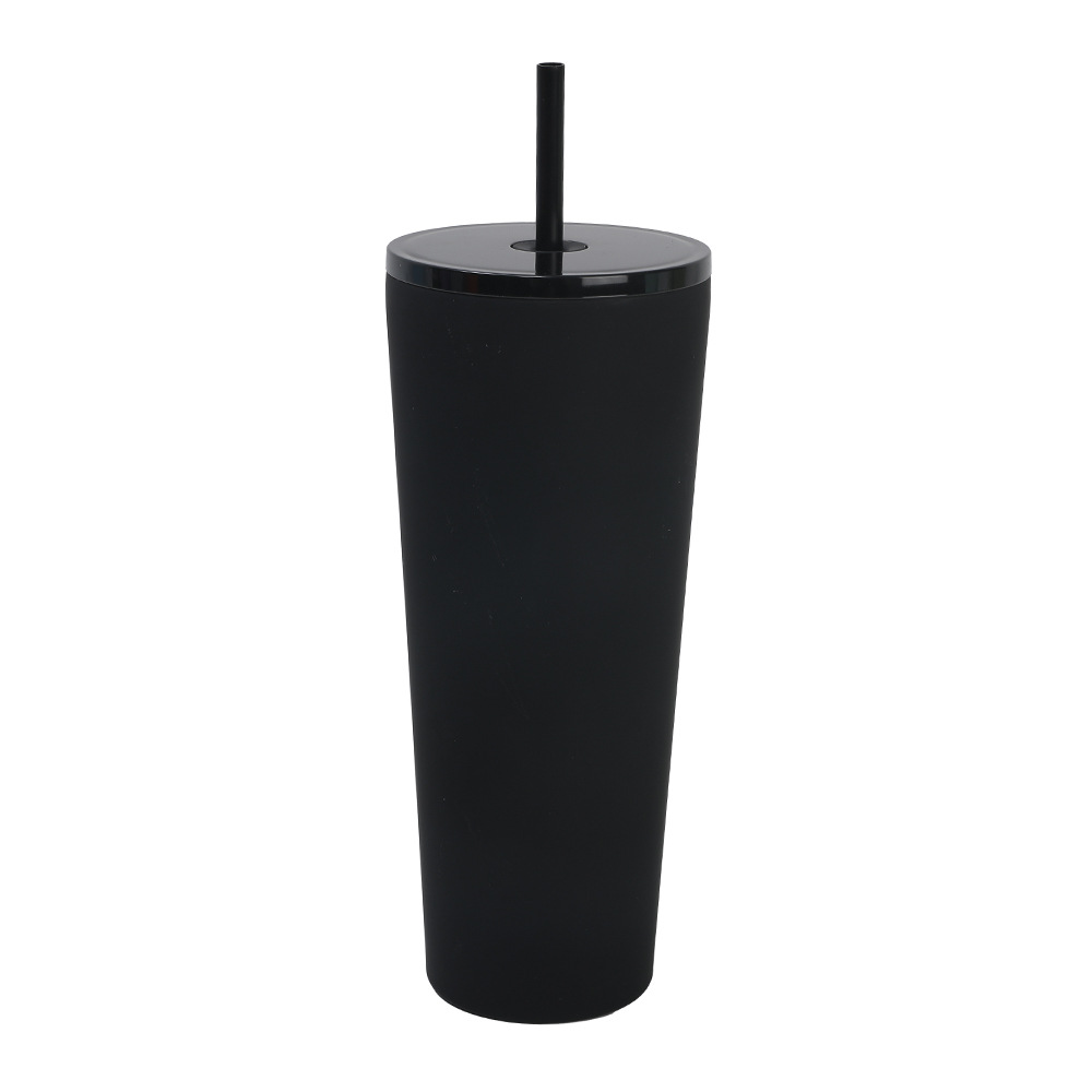 Nuevo producto transfronterizo Taza de paja de aislamiento de acero inoxidable 304 Taza de café para niñas de gran capacidad simple portátil Taza de agua doble