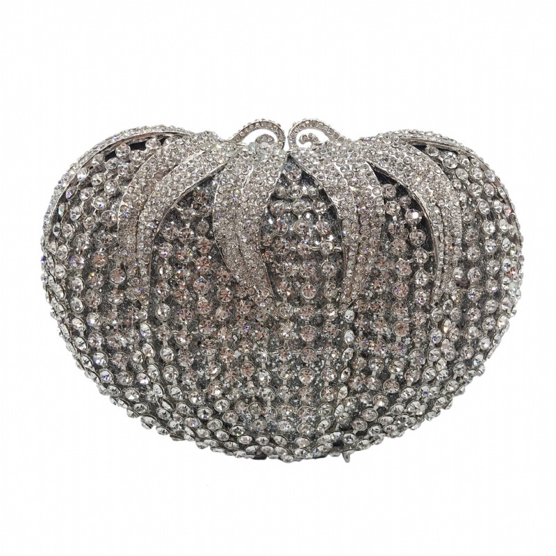 AliExpress bolsas de diamante de metal hueco bolsas de cena de diamantes vestidos de banquete de damas bolsas de mano de diamante de fibra