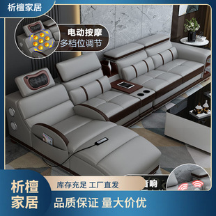 真皮沙发现代简约客厅大小户型多功能头层牛皮沙发双扶手单人位-阿里巴巴
