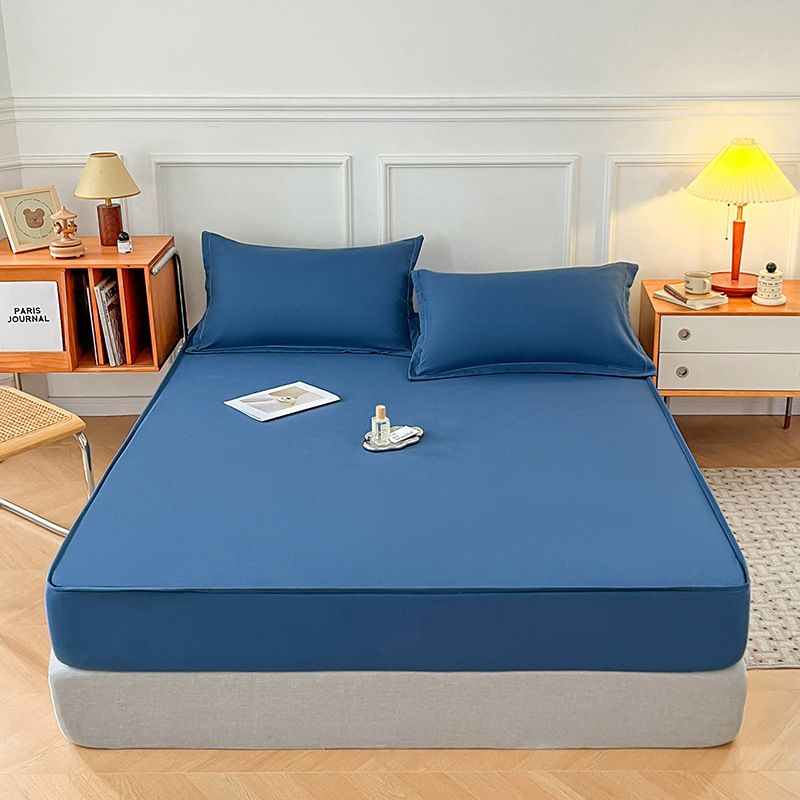 Amazon antibacteriano transfronterizo TPU impermeable monocapa sólida cama sombrero comercio exterior al por mayor antideslizante cubierta protectora de cama de hotel