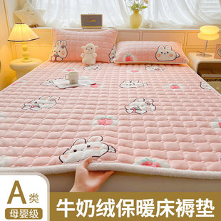 Class A Milk Velvet Bed Mattress Bottom Mattress Cushion Thin Student Dormitory Single Mattress Warm Bed Sheet for Autumn and Winter