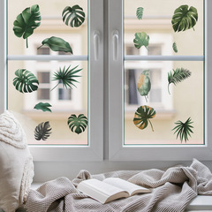 外貿綠植龜背葉DIY臥室玄關衣櫃家居裝飾牆貼畫貼紙自粘批發跨境