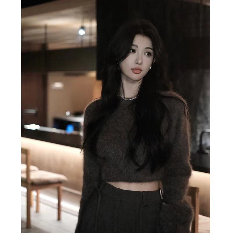 Europe station Lazy sweater 2022 Autumn and winter new pattern Mohair senior sexy have cash less than that is registered in the accounts Show thin jacket