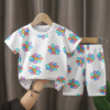 Summer children's cotton T-shirt, underwear, set for boys, shorts, trousers, children's clothing, with short sleeve