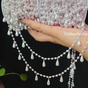 DIY Chain Water Drop Pearl Tassel Chain Ancient Style Hanfu Accessory Necklace Waist Chain Jewelry Accessories