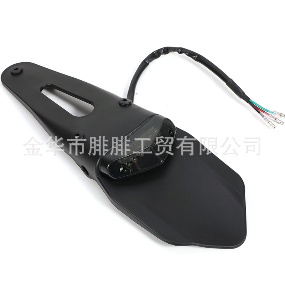 Off-Road Motorcycle Modified Rear Fender Tail Light Universal Led Triangle Brake Tail Light License Plate Warning Light Accessories