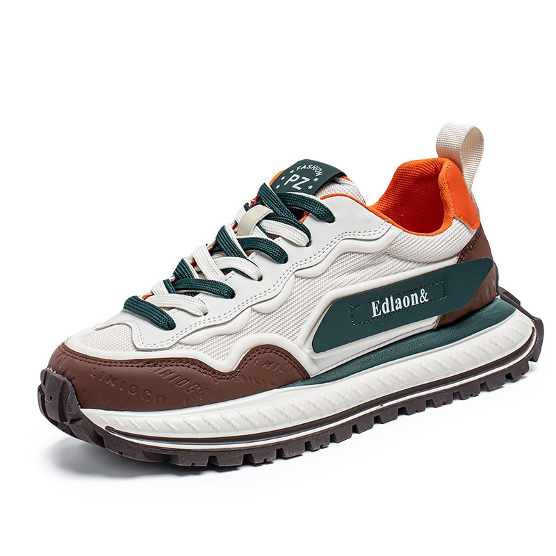 Zapatos de hombre de red de estaciones europeas, zapatos deportivos casuales de alta gama de primavera, transmisión en vivo de fondo grueso para estudiantes de todo fósforo, zapatos de papá