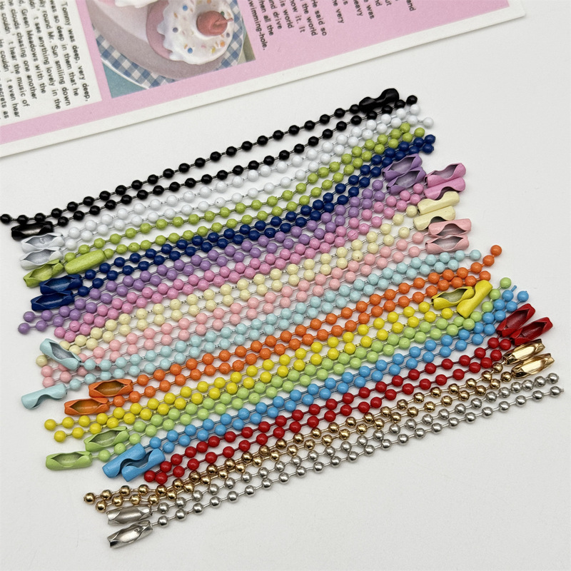 Colorful Painted Bead Chain Pendant DIY Handmade Jewelry Accessories Pendant Iron Bead Chain Buckle Pendant Tag Chain Lanyard Colorful Painted Bead Chain Pendant DIY Handmade Jewelry Accessories Pendant Iron Bead Chain Buckle Pendant Tag Chain Lanyard