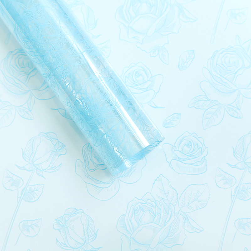 Huaxi rosa cristal OPP papel de embalaje de flores vidricola impresión transparente ramo de flores papel de embalaje de flores