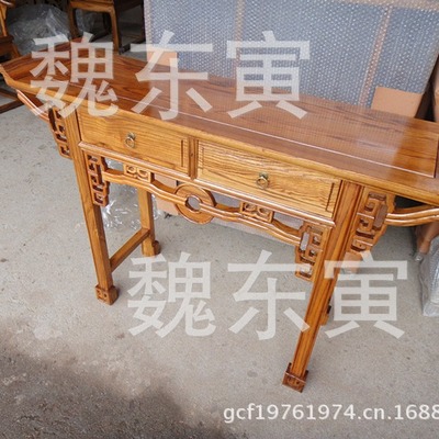 To fake something antique furniture Elm All solid wood Narrow table Knutsford Altar To fake something antique copper