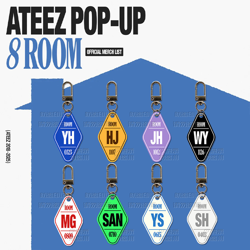 Ateez Endorsed Shan Acrylic Keychain Pendant Name Tag Cui Umbrella Peripherals