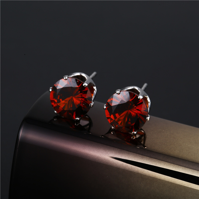 Wholesale Jewelry Color Round Zircon Stainless Steel Stud Earrings Nihaojewelry display picture 19