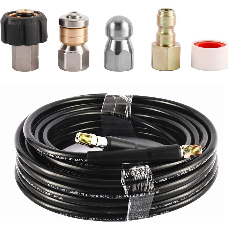 15m Sewer Injector Kit Pressure Washer Sewer Nozzle Drain Cleaning Hose 15m Sewer Injector Kit Pressure Washer Sewer Nozzle Drain Cleaning Hose