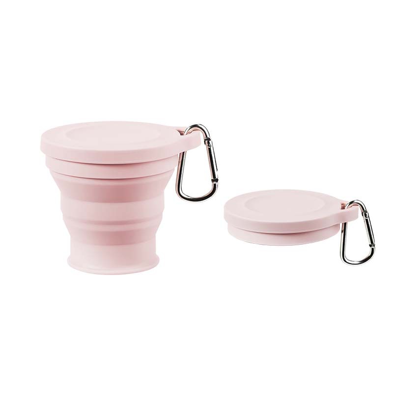 Taza plegable de silicona Dengye taza de agua al aire libre de silicona resistente a la temperatura con tapa taza de enjuague bucal retráctil portátil 180ml