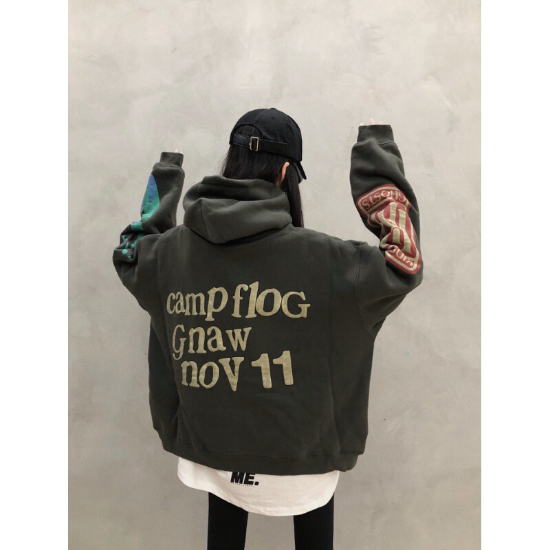 Kanye Kanye Hooded Sweatshirt Fleece-Lined Foam Letters Women's Cpfm Trendy Brand High Street Niche Design Loose Hoodie