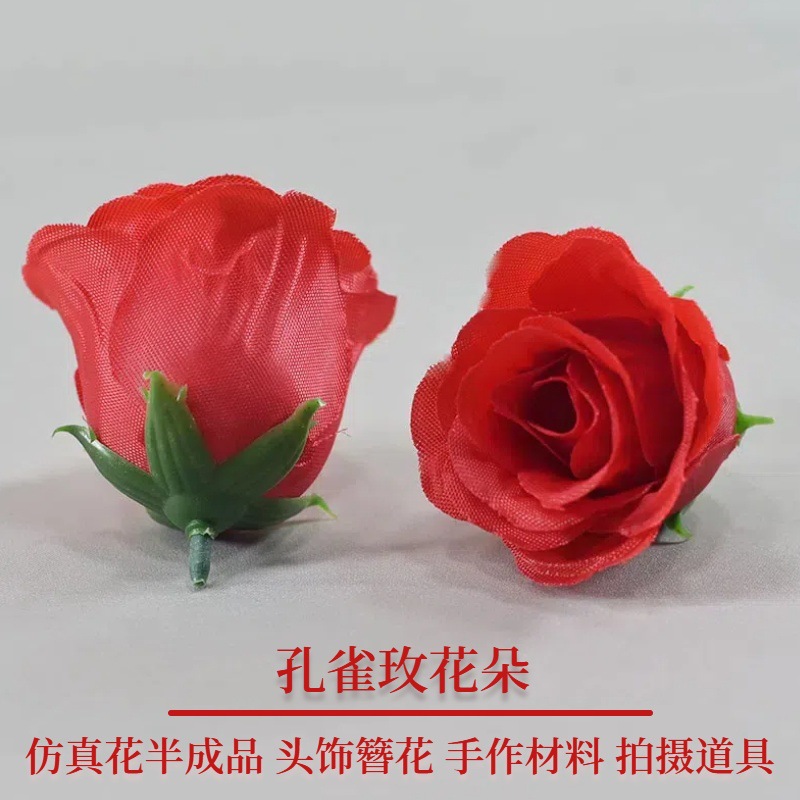 Simulación de rosas semiacabadas accesorios de proceso de arreglos de flores accesorios de arreglos de flores hechos a mano flores falsas flores de rosa de pavo