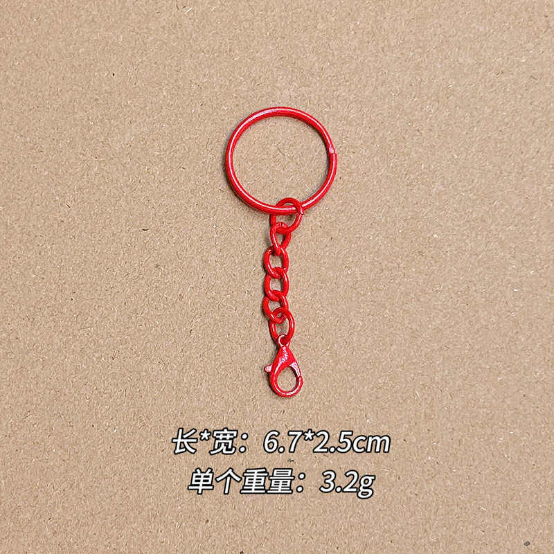 Colorful Paint 25 Key Ring Ring Hanging Twist Chain Lobster Clasp Candy Color Creative DIY Jewelry Accessories Key Chain