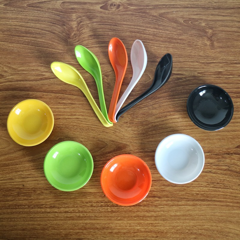 Thickened White Melamine Flavor Dish Round Small Dish Square Seasoning Bowl Sauce Dish Seasoning Dish Vinegar Dish Commercial Wholesale