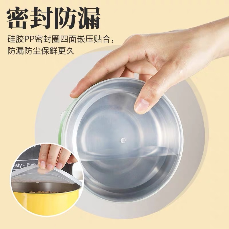 Crisper transfronterizo de acero inoxidable de 5 piezas redondo sellado tazón con tapa de almacenamiento sellado frasco de alimentos de mantenimiento fresco Bowl Set