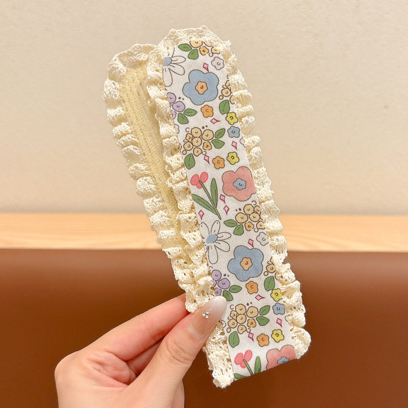 法式碎花针织刘海贴碎发魔术贴头发贴发带女不压发箍洗脸头箍头饰|undefined