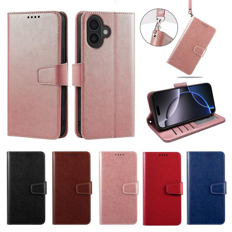 Suitable for Apple iPhone 17 Mobile Phone Leather Case, Lambskin Photo Frame, B-Style Wallet Flip Cover Stand Protective Case
