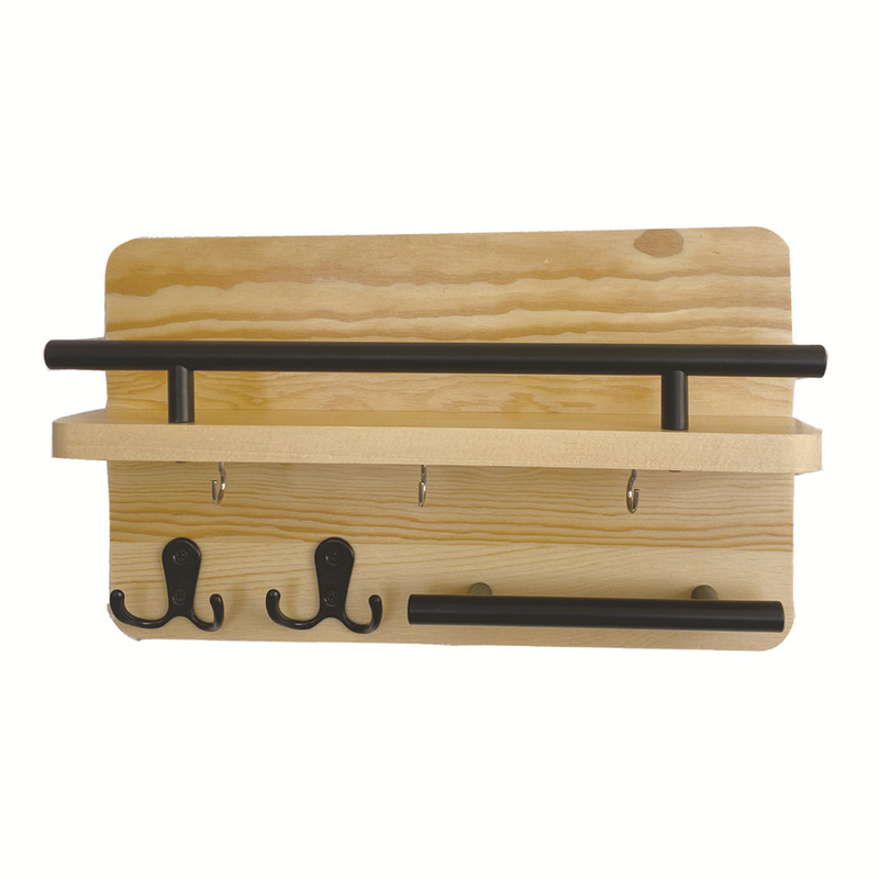 Entrance Door Decor Kitchen Bedroom Key Holder Wooden Coat Hook Wall Mounted for Collecting Keys Letters Bills