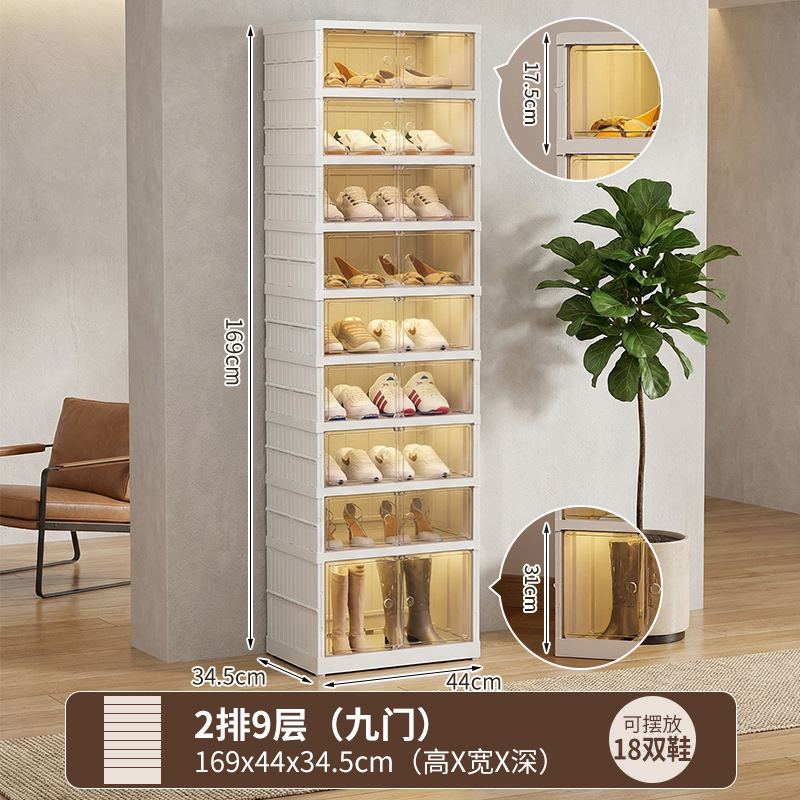 Caja de zapatos plegable, organizador de zapatos de plástico transparente, zapatero sin instalación, estante para zapatos móvil, armario de almacenamiento tipo caja de hormigas