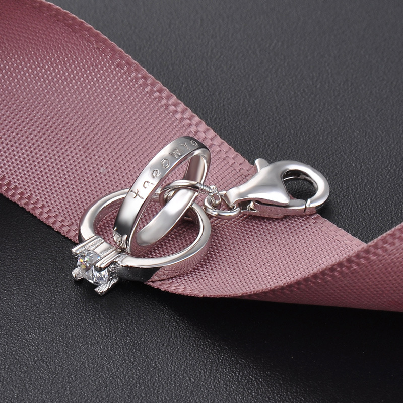 925 plata esterlina Pequeño anillo joyería colgante langosta hebilla hecha a mano DIY plata diamante-incrustado pequeña joyería COLLAR COLGANTE hebilla