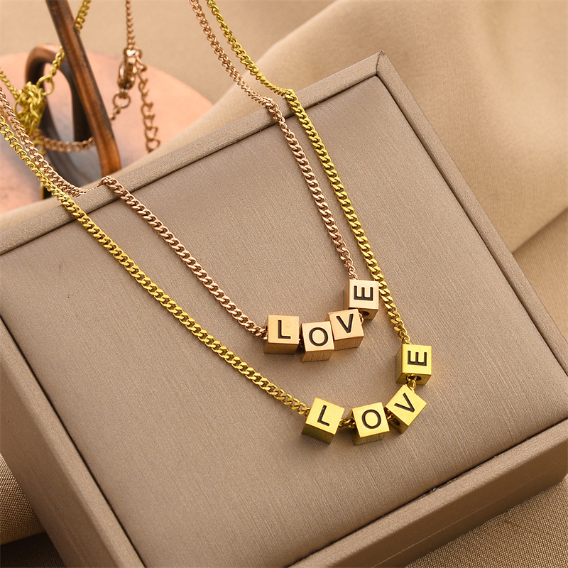 Simple Style Letter Titanium Steel Necklace 1 Piece