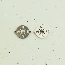 时尚抛光方向吊坠不锈钢DIY配件项链个性挂件圆形时尚小配饰