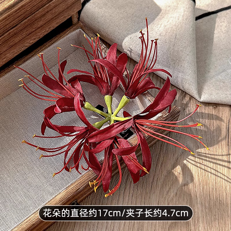 Puramente deseoso de viento colorido primavera orquídea mariposa broca de flores laterales flores simuladas tocado de flores al por mayor acrobacias para el pelo de viajes al mar