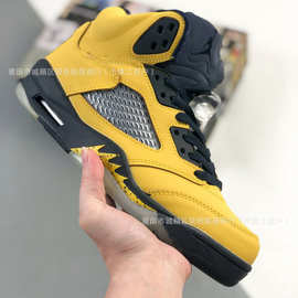 莆田鞋纯原AJ5高帮复古篮球鞋气垫缓震防滑耐磨运动鞋跨境外贸