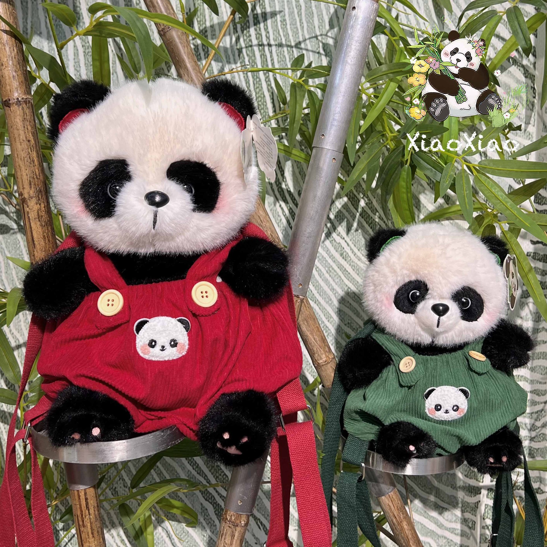 New Cartoon Panda Doll Bag Vintage Strap Panda Backpack Big small size Super Foreign Air Super Cute