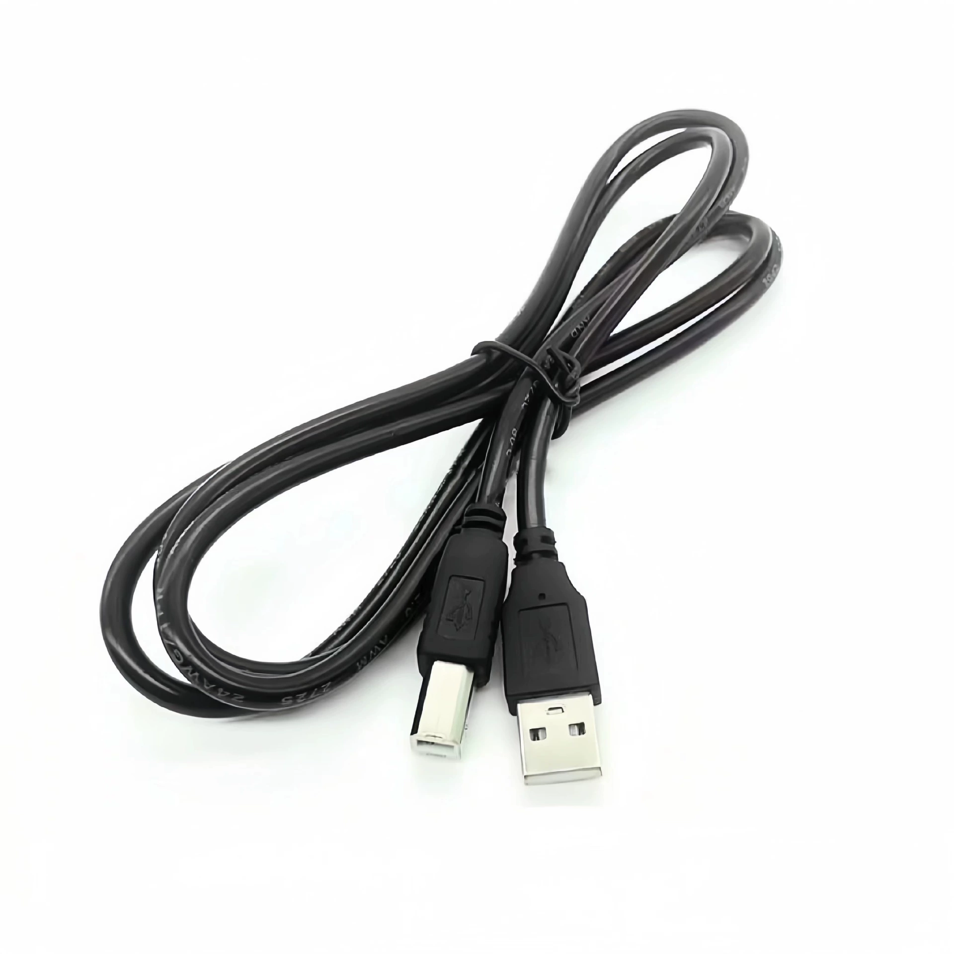 Кабель для печати 1.8м USB2.0, чистая медь, чёрный квадратный разъём, принтерный кабель A/B, кабель для подключения принтера к ПК