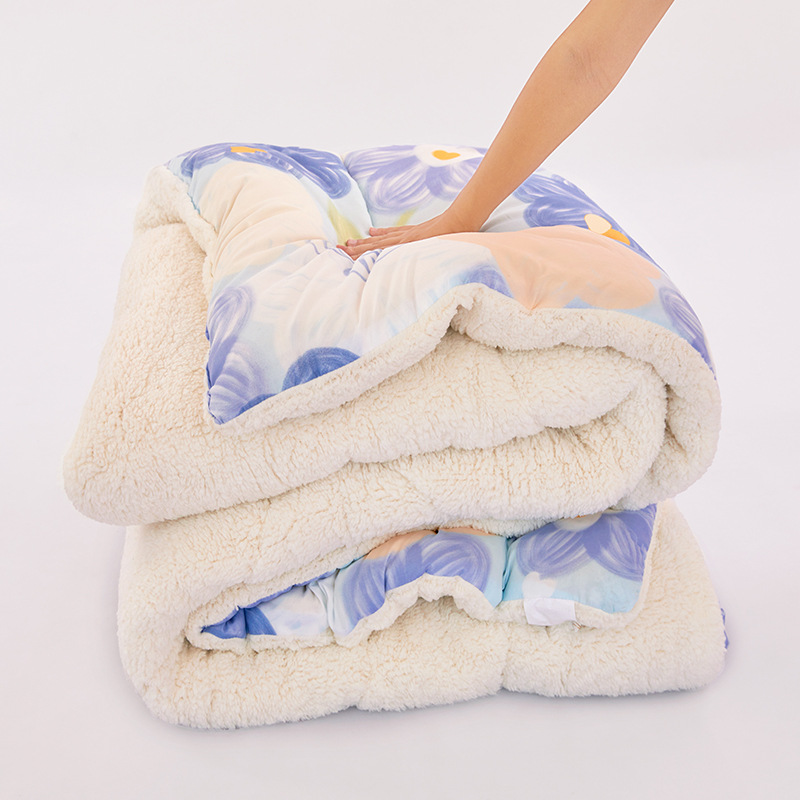 哇噢冬季加厚羊羔绒牛奶绒被芯AB面保暖被子宿舍家用羽丝绒棉被