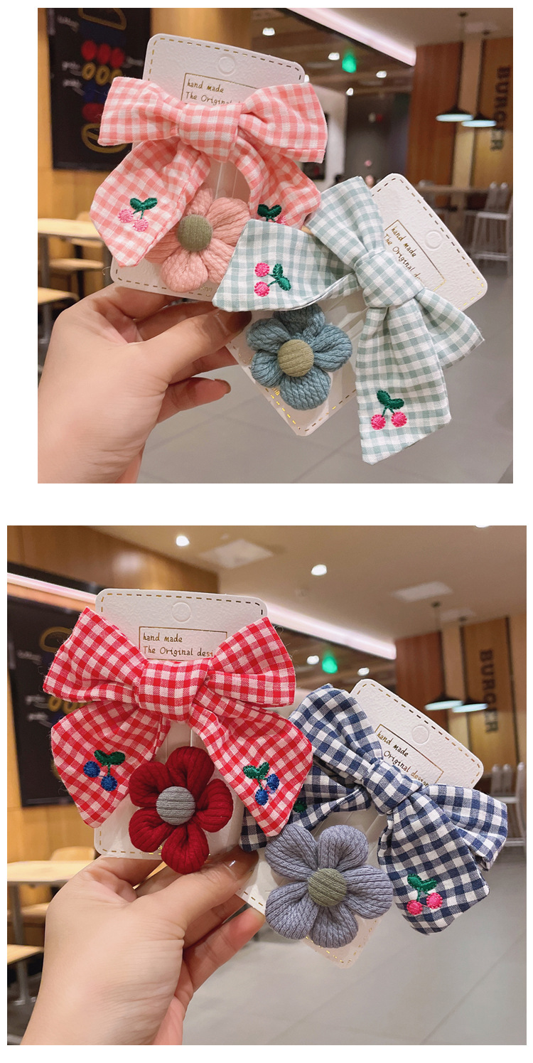 Wholesale Accessories Plaid Bow Flower Cloth Hairpin Nihaojewelry display picture 5