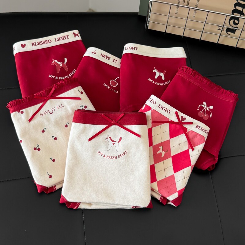 Good Luck Immediately, Sakura Has Everything, Red Underwear for the Year of Birth, Couple's Ankora Red Women's Underwear, Pure Cotton, Extended Crotch 10A