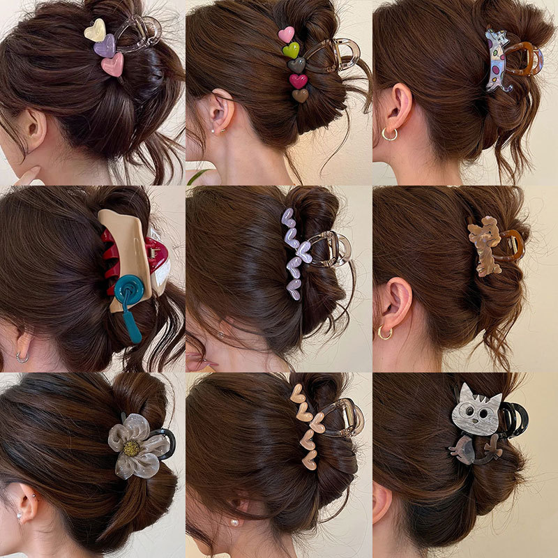 後頭部用の高級感のあるヘアクリップ、フレンチニッチの高級感のあるヘアクリップ、髪のボリュームを際立たせる絶妙なヘアクリップ、大きな新しいスタイルのヘアクリップ|undefined
