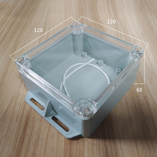 ABS transparent cover waterproof box plastic terminal box F76T:120*120*90mm outdoor transparent shell with ears