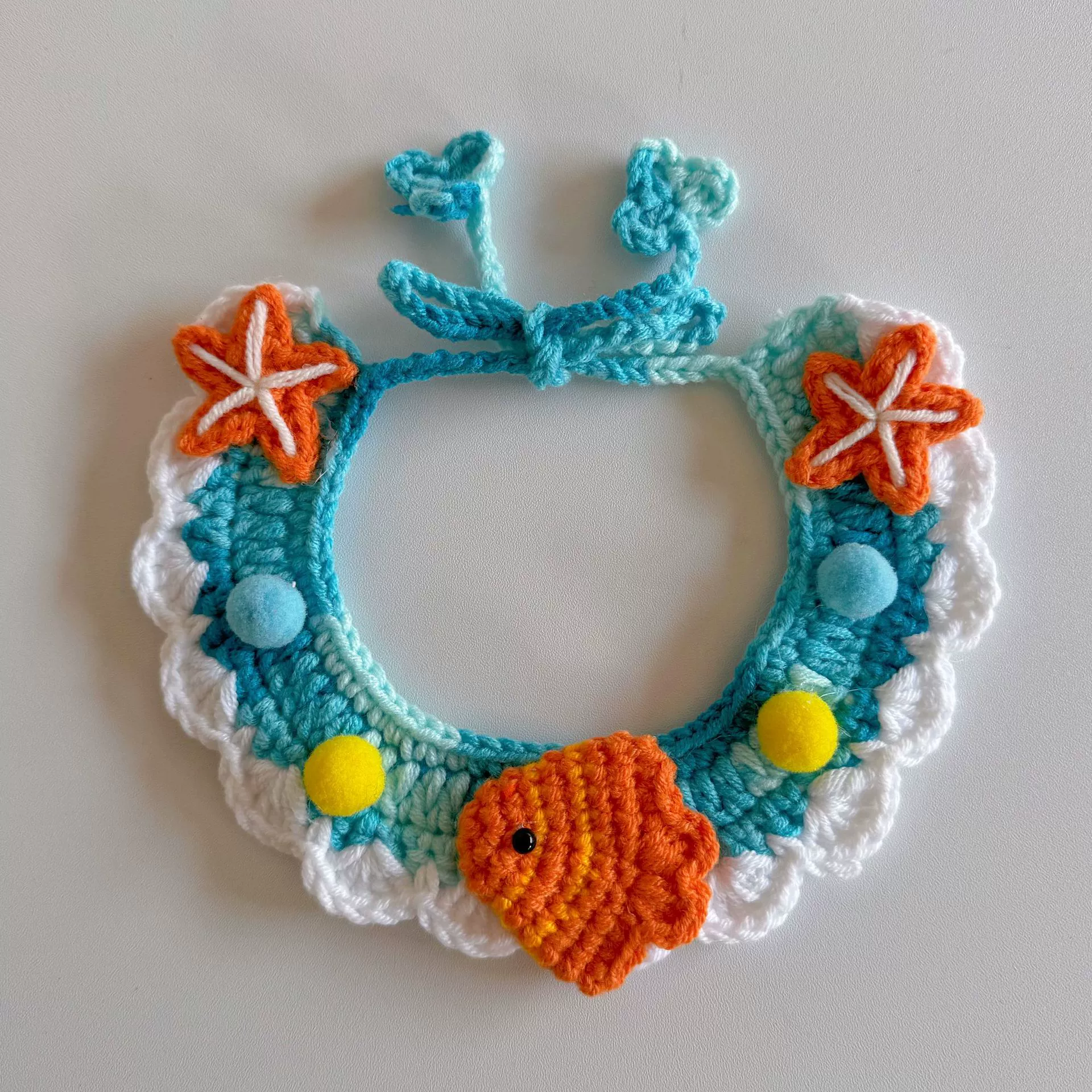 Милая маленькая рыбка Морская звезда домашнее животное сплетенный воротник кошачья шерсть декоративный воротник собака шарф нагрудник