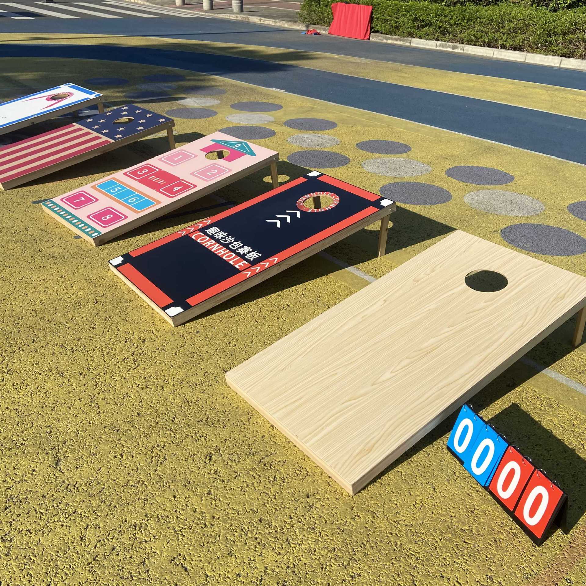 Bolsa de arena junta de lanzamiento al aire libre camping interior grupo de padres-hijos juego de construcción clásico americano bolsa de tela bola agujero de maíz personalizado