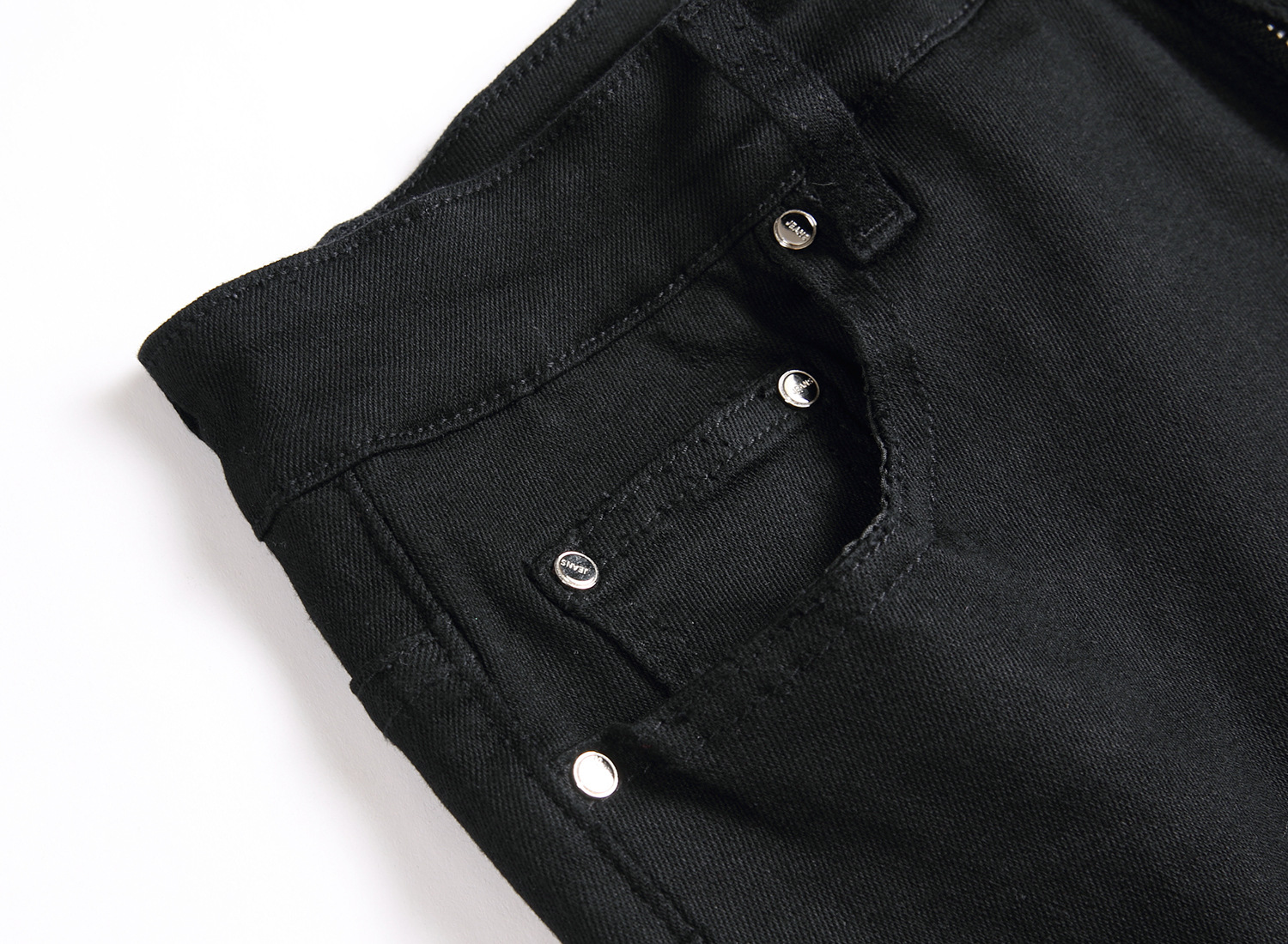 2023 Autumn New Street Style Black Men's Jeans Personality Stretch Trend Slim Fit Mid-Waist Pants Men_viptrois.com