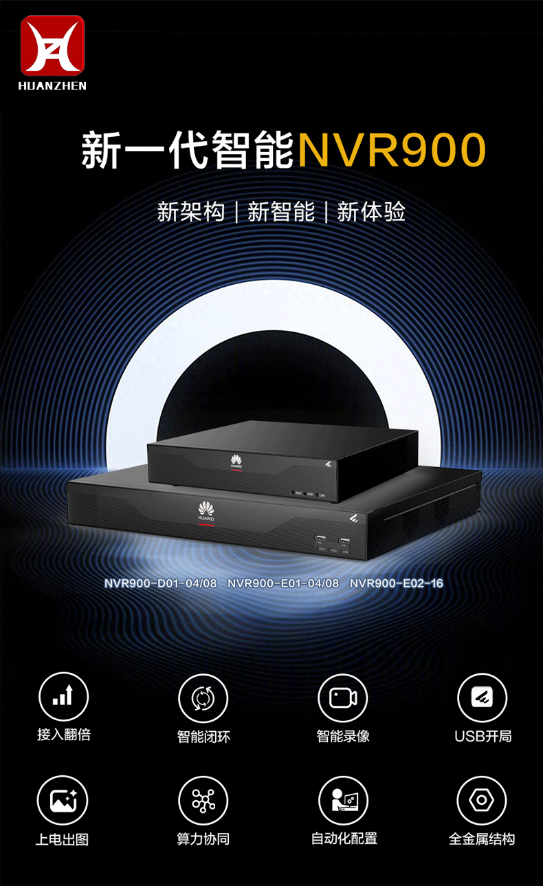 NVR900 D01 08 Security Monitoring Video Recorder Network Video Recorder 64Mbps Video Input Bandwidth