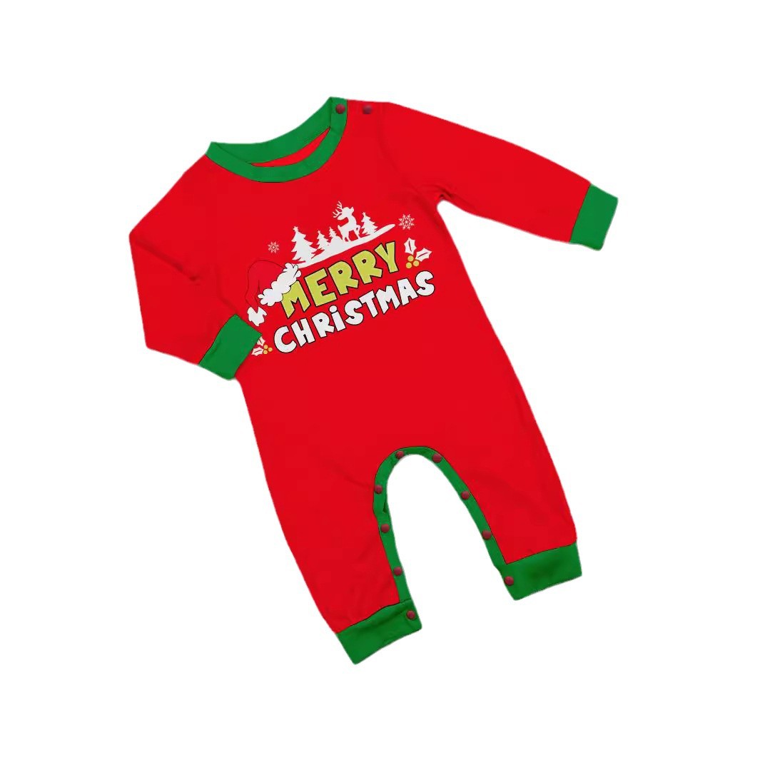 Chrëschtdag Hirschmütz Buschtaf gestreift Chrëschtdag Familljekostüm gedréckt Heemkleeder_voghion.com