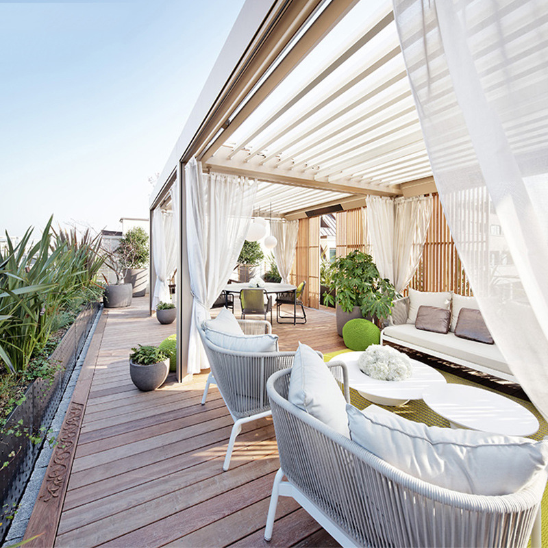 Al Aire Libre sofá patio ocio Silla de ratán muebles Nordic Hotel Villa jardín al aire libre Sunshine Room combinación de mesa de té
