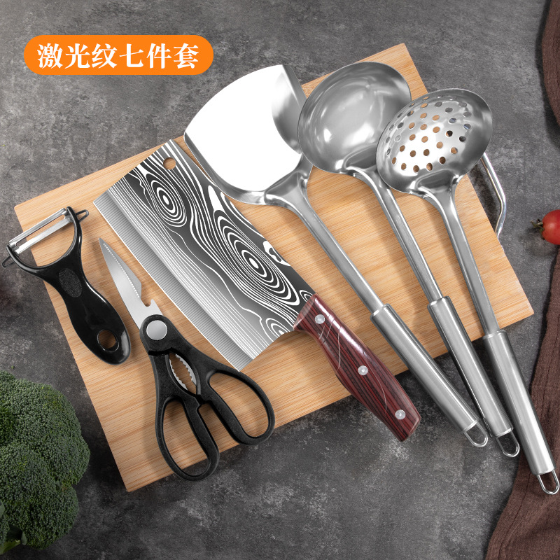 슬라이스 칼 + 도마 + 멜론 대패 + 가위 + 주걱 + 수프 스푼 + 소쿠리