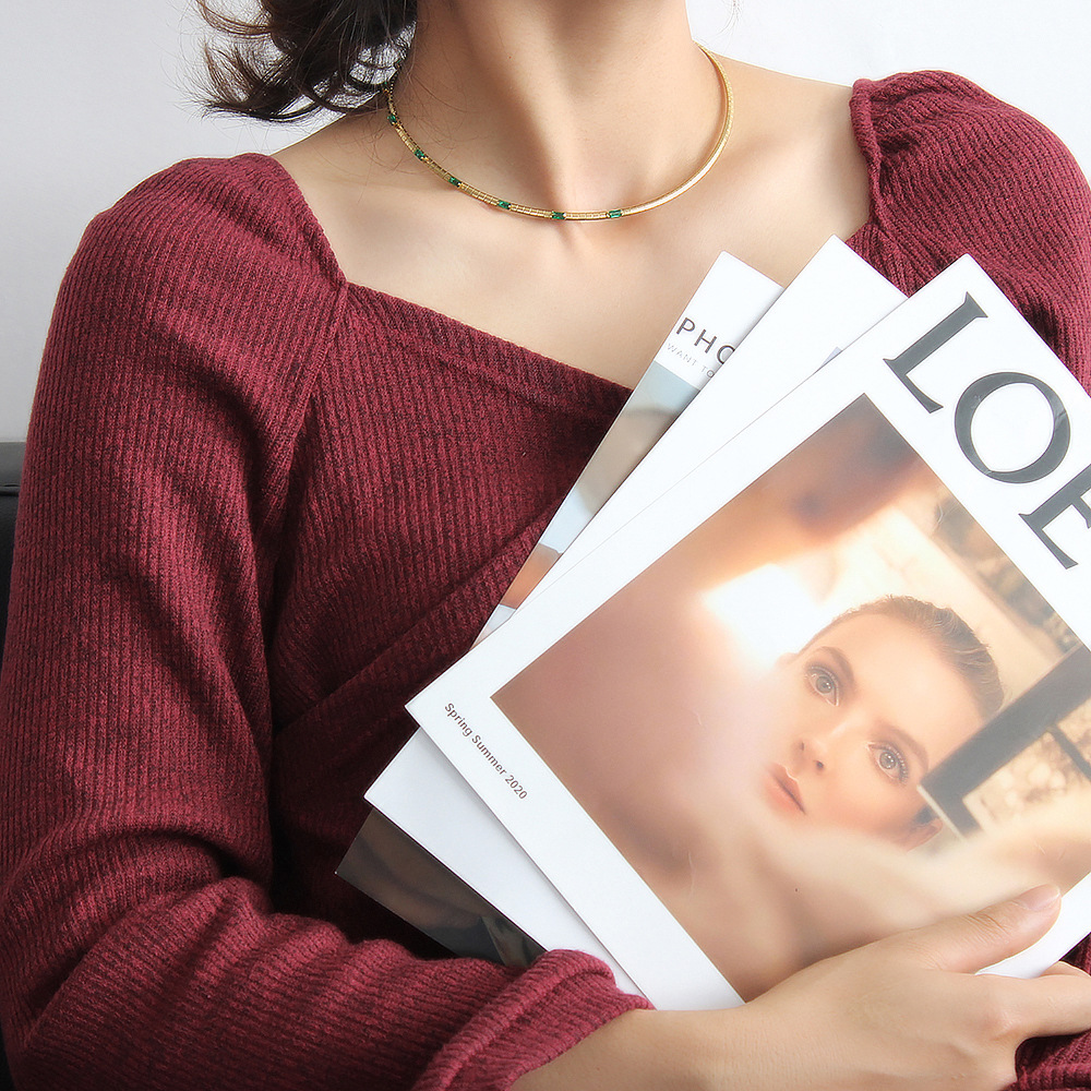 Simple Style Geometric Stainless Steel Gold Plated Zircon Necklace